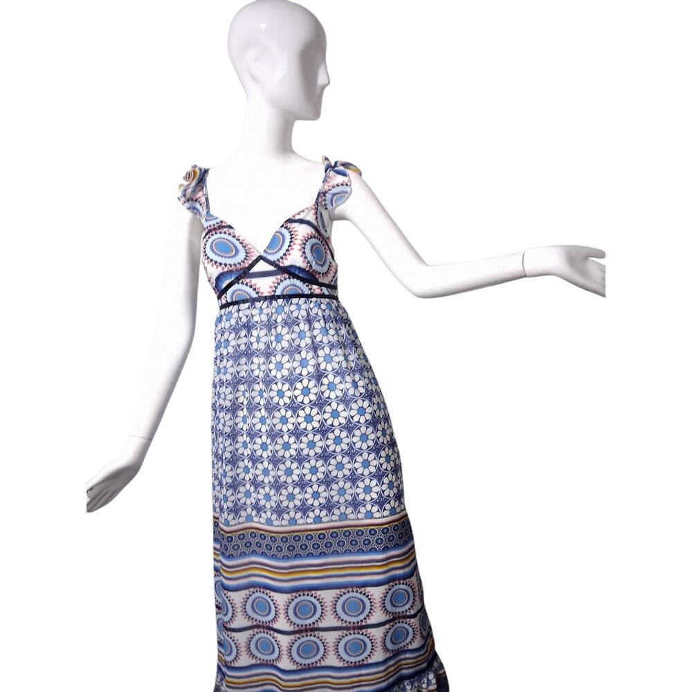 Y2K Charlotte Russe Babydoll Womens size Medium Boho Flowy Chiffon Maxi Dress